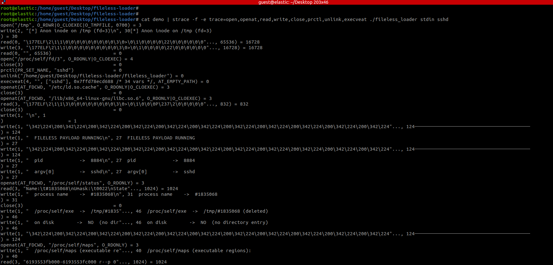 strace output part 1